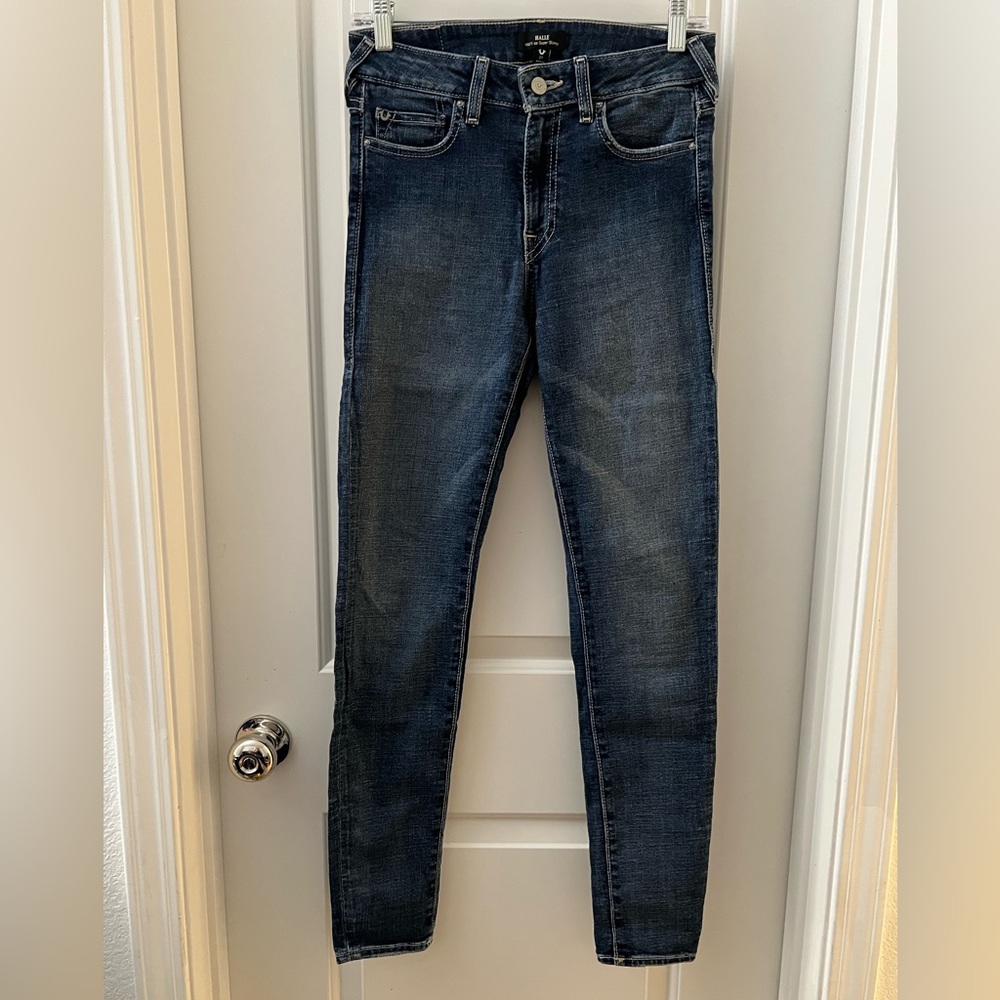 True Religion, Halle mid-rise super skinny jeans, size 27